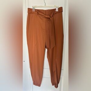 Antonio Melani Saige Paperbag Sateen Tie Waist High Rise Ankle Jogger Pants NWT